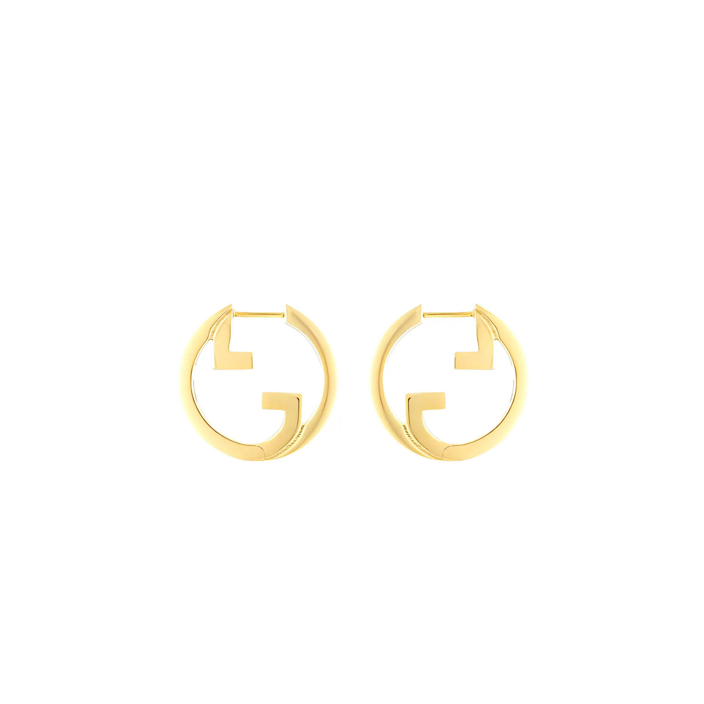 GUCCI BLONDIE SERIES OPENWORK HOOP EARRINGS 25MM 774534